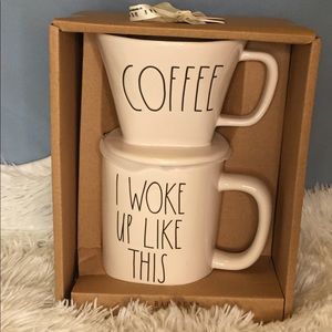 Rae Dunn Coffee Drip and Mug I WOKE UP LIKE THIS